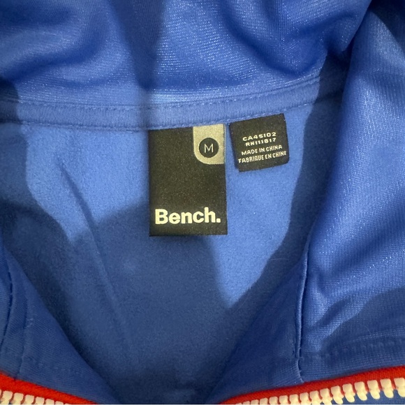 Bench Men’s Medium Blue polyester athletic Zip up top with zipper pockets - Picture 4 of 7